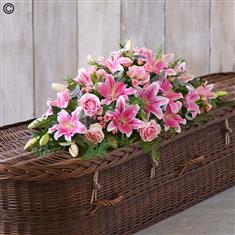Lily and Rose Casket Spray - Pink 